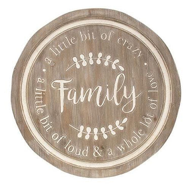 Distressed Family Phrases Engraved Round Sign - The Fox Decor